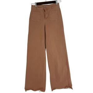 OAT New York Wide Leg Jeans Size 2 26 Dusty Peach High Rise Womens Autumn Denim